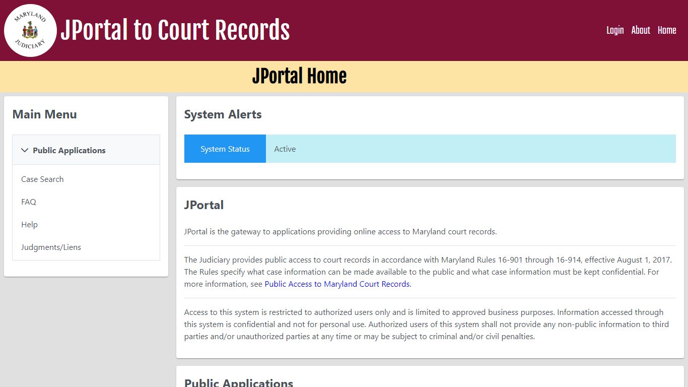 JPortal Home - mdcourts.gov